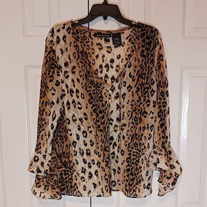 Impressions Animal Print Women's Top Size X-Large